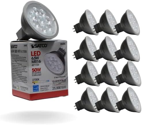 Satco 12-Pack MR16 LED Bulbs 65W 2700K Warm White