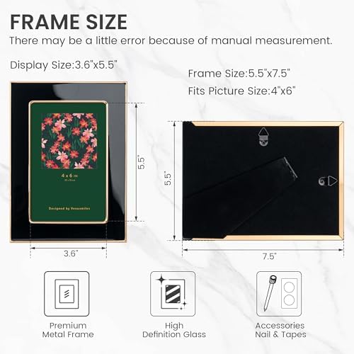 Venusmiles 4x6 Enamel Frame with Gold Easel