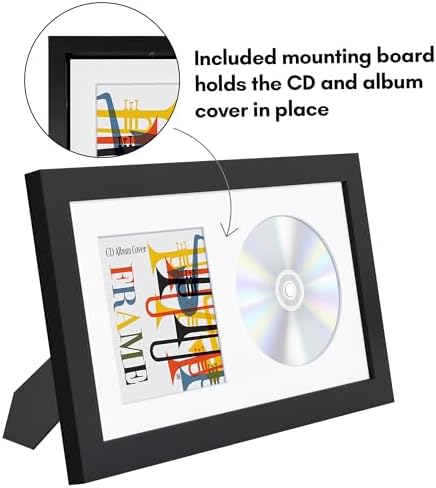 Americanflat 65x12 CD Frame with Shatter-Resistant Glass - Black 1