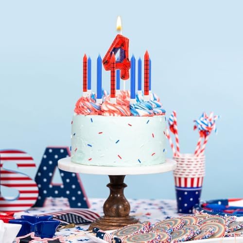 13pcs Spider Web Birthday Candles with Number