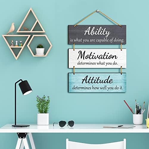 Jetec Rustic Wooden Decorative Plaques with Motivational Sayings 1