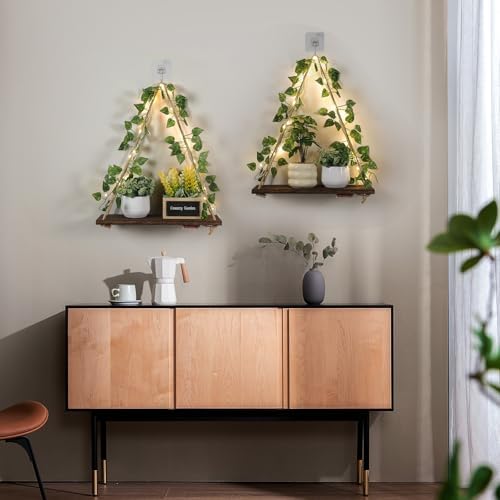 EXIN DECHEN Floating Shelves No Drilling Set of 2