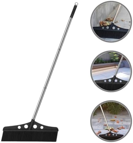 SOESFOUFU Heavy Duty Detachable Broom with Stainless Steel Handle