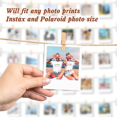 Hanging Photo Display Wall Decor with 30 Clips