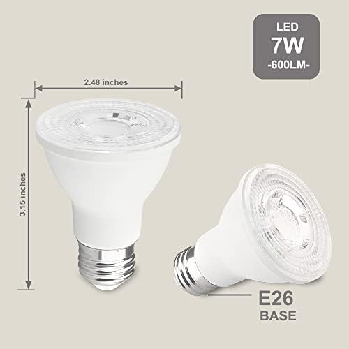 FTL 6-Pack Dimmable PAR20 LED Bulbs 7W 3000K Warm White