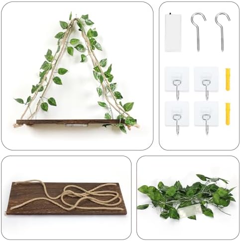 EXIN DECHEN Floating Shelves No Drilling Set of 2