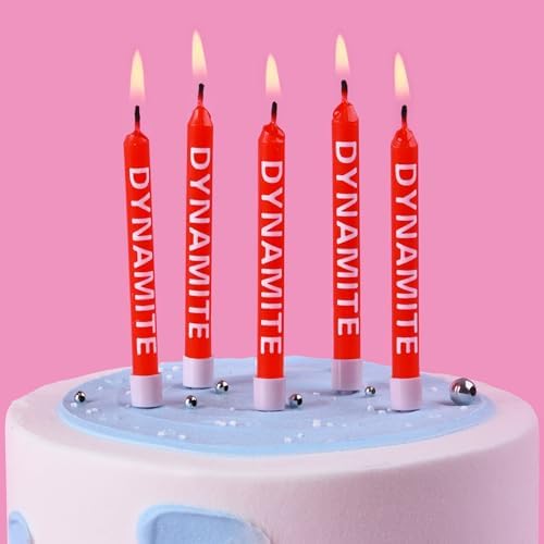 PHD CAKE Dynamite Birthday Candles with Plaid Design