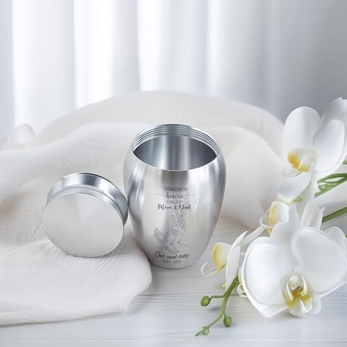 Personalized Baby Mini Urn Stainless Steel 256 Inch