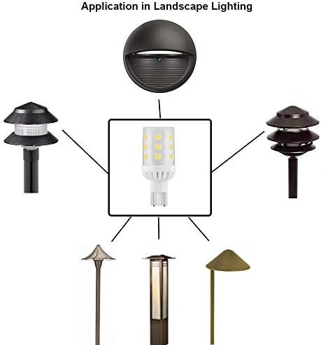 Makergroup T5 T10 Wedge Base LED Landscape Bulbs 3W 6000K 6-Pack
