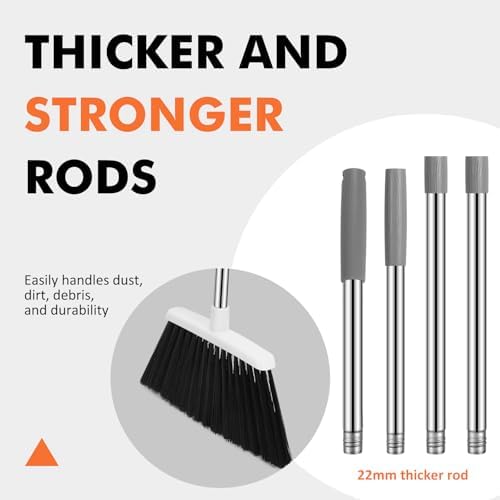 NACENA 55 Inch Heavy Duty Broom with 4 Pack