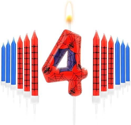 13pcs Spider Web Birthday Candles with Number