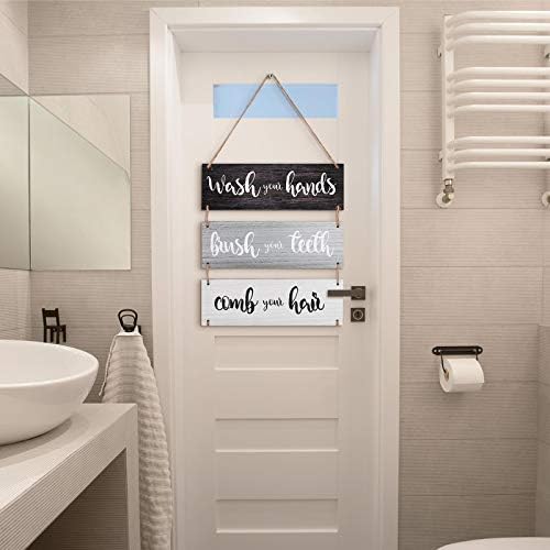 Jetec Funny Bathroom Rules Wall Art Sign Set