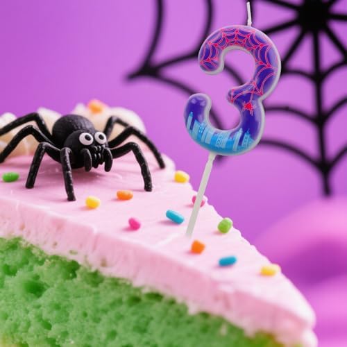 SAVITA Purple Spider Number Candle 3