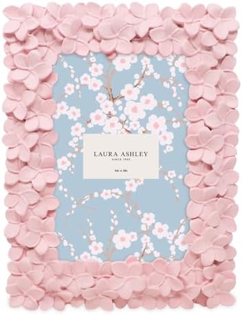 Laura Ashley Pink Flower Textured Resin Frame with Easel Hook