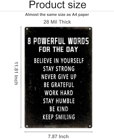 ALKB Motivational Wall Art Metal Sign 8x12 Inch
