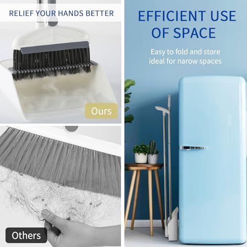 SUTINE Angle Broom with Dustpan Combo Set White