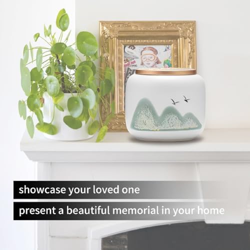 White Small Urn for Ashes - 3 Inch Ceramic Memorial Keepsake 1