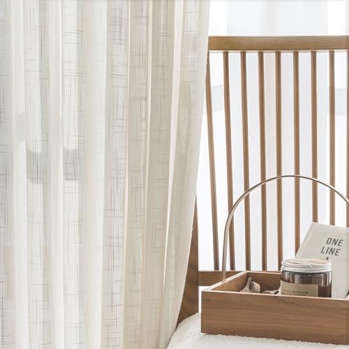 FMFUNCTEX Linen French Door Panels 72 Inches Natural Beige