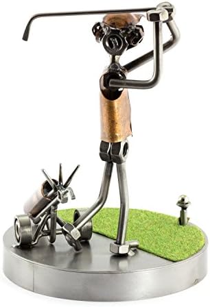 Golf Drive On The Green Sculpture Handmade Metal Figurine