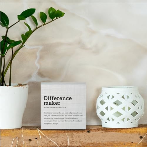 AOZHUO Difference Maker Wooden Desk Sign
