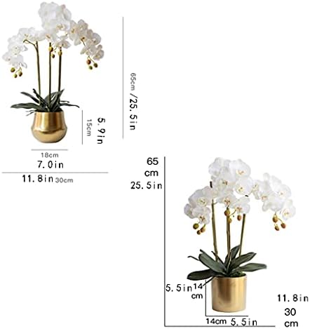 NDRFAWY Artificial Flower Phalaenopsis Bouquet with Vase Set