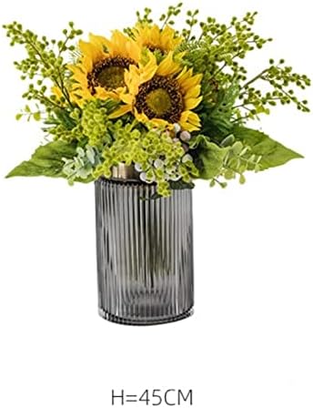 Artificial Sunflower Silk Flower Bouquet Vase Set