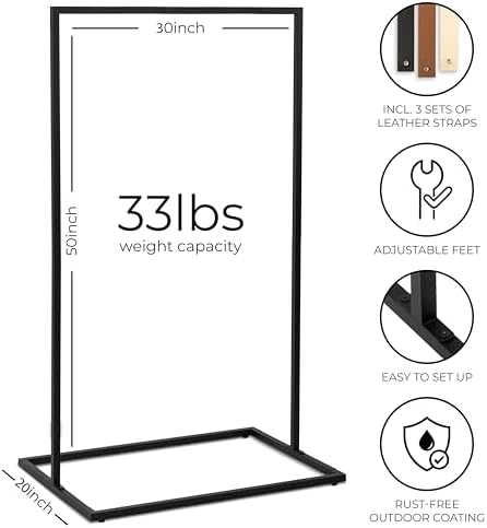 KIBAGA Black Metal Wedding Welcome Sign Stand