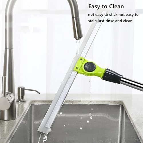 Silicone Broom with 51-Inch Handle for Floor Cleaning