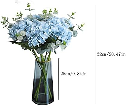Artificial Yellow Hydrangea Flowers with Glass Vase