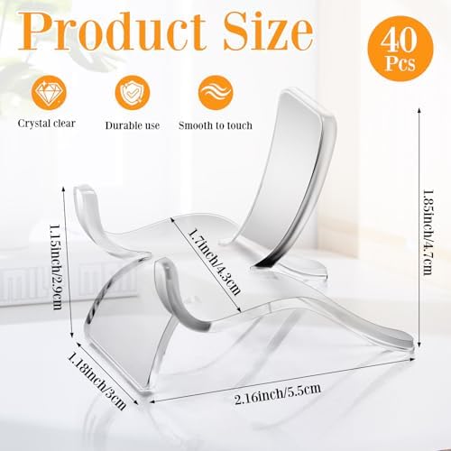 Jetec 40PCS Acrylic Display Easel Stands for Collectibles