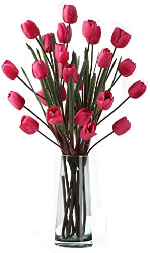 Artificial Silk Tulips with Vase for Wedding Home Decor