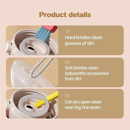 Assote 3 in 1 Cup Lid Cleaning Brush Set 9PCS 1