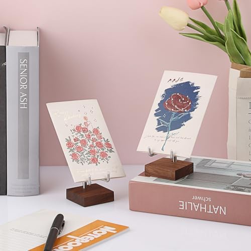 Hipiwe 2 Pack Crystal Display Stand with Wood Base