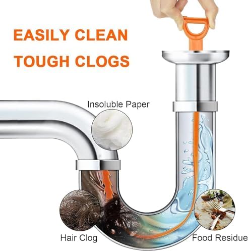 SHUOGUO Drain Clog Remover Set with 33 Inch and 116 Inch Tools