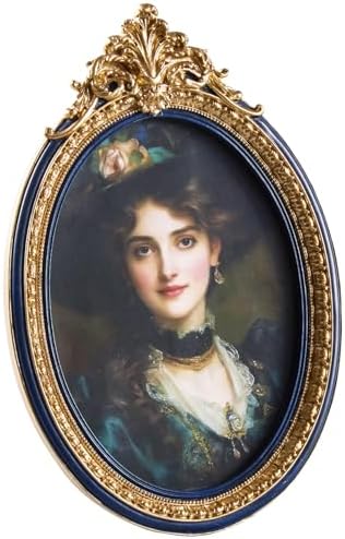 ZIHARA 5x7 Oval Picture Frame with Easel and Hook
