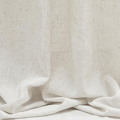 MYSKY HOME Semi Sheer Linen Curtains 50x90 2 Panels