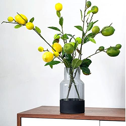 NDRFAWY Artificial Yellow Lemon with Vase for Home Decor