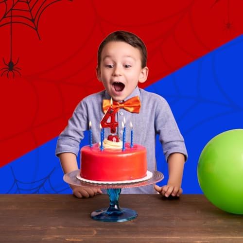 Sel Natural Number 4 Spider Birthday Candle
