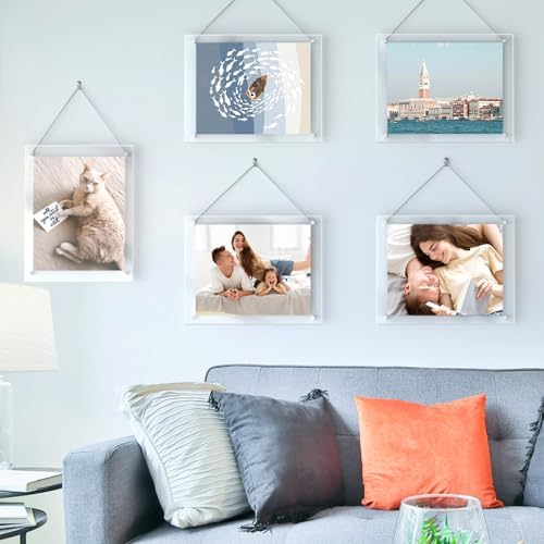 NIUBEE 85x11 Clear Acrylic Floating Photo Frame