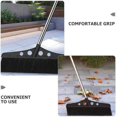 SOESFOUFU Heavy Duty Detachable Broom with Stainless Steel Handle