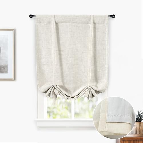 DriftAway Double Layer Linen Blackout Tie Up Curtains