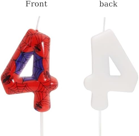 OGnomiFX Spider Themed Number 4 Birthday Candle