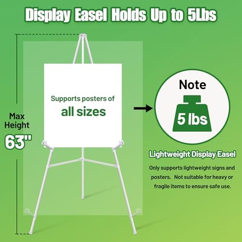 VAIIGO 63 Adjustable White Easel Stand with Carry Bag