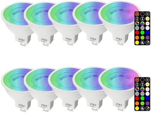 FTL 12V MR16 RGB Dimmable Light Bulb with Remote Control 10-Pack