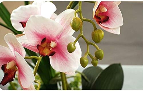 NDRFAWY Artificial Orchid Flower Set with Ceramic Vase
