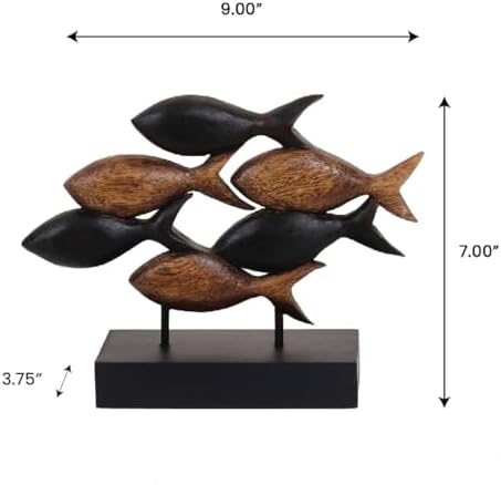 Decozen Wooden Fish Sculpture - Mothers Day Decor