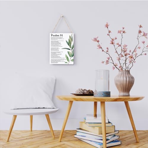 Bellowdeer Psalm 91 Scripture Wall Art 8x10 Inches Wooden Decor