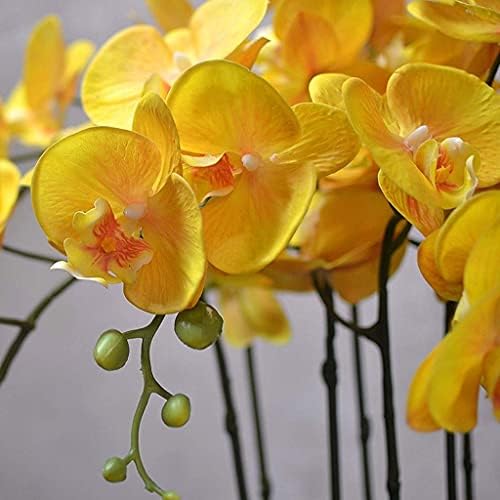 Realistic Artificial Phalaenopsis Orchid Bonsai with Resin Vase