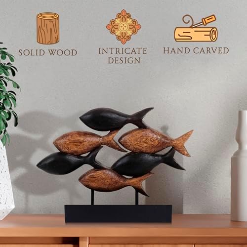 Decozen Wooden Fish Sculpture - Mothers Day Decor