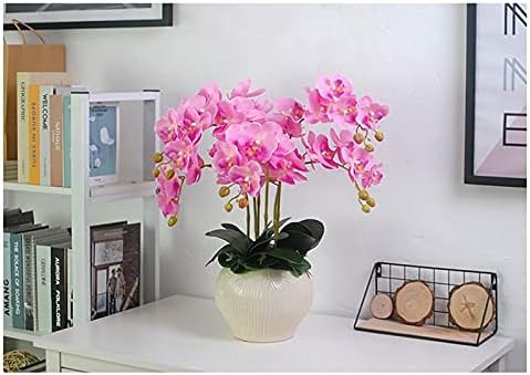 Realistic Artificial Orchid Set with Ceramic Vase